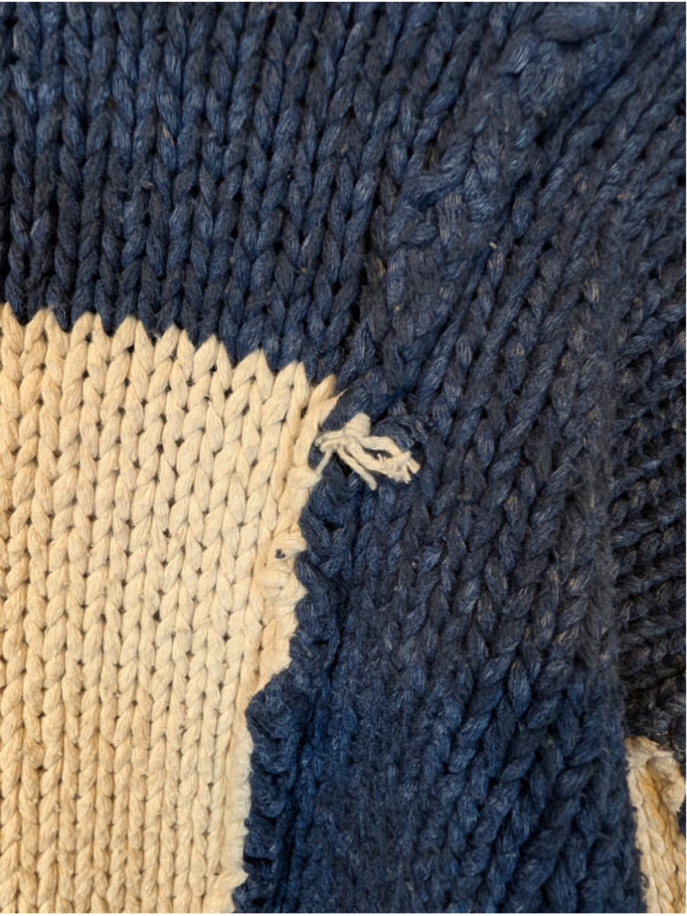 Anthropologie Pilcro Chunky Knit Bird Puffin Crewneck Sweater Blue Cream Small - Picture 11 of 15